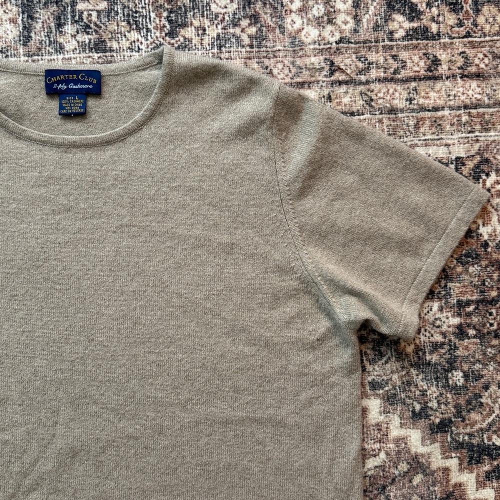Charter Club 2-Ply Cashmere Short Sleeve Sweater - Picture 4 of 7